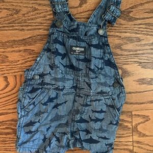 Oshkosh Overalls with Sharks | 12M | Like New!
